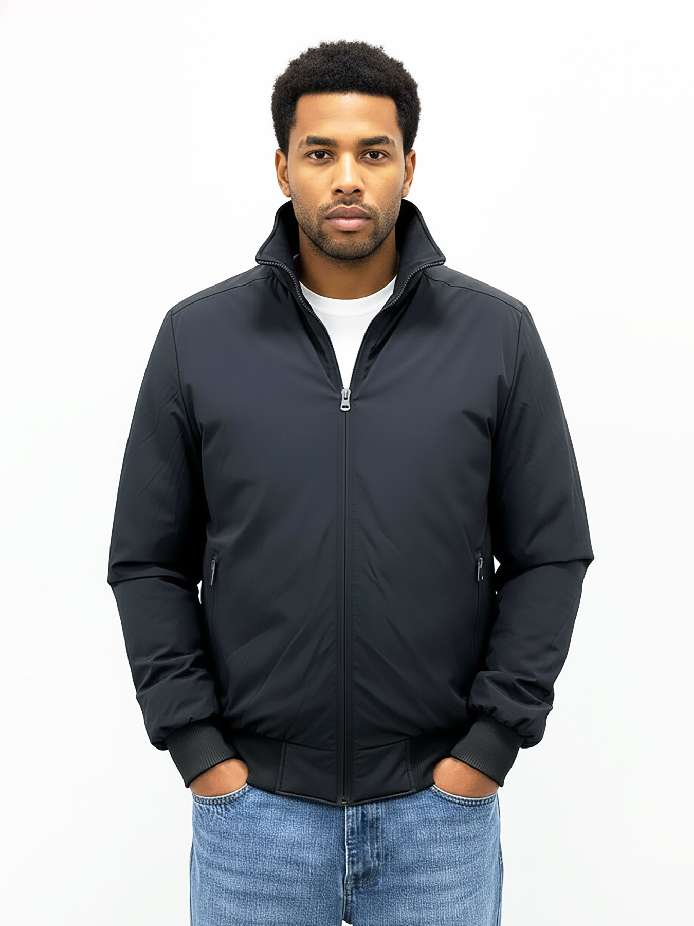 Чоловічий синій бомбер з коміром-стійкою AS-130-campus-navy модель AS-130-campus-navy Фото