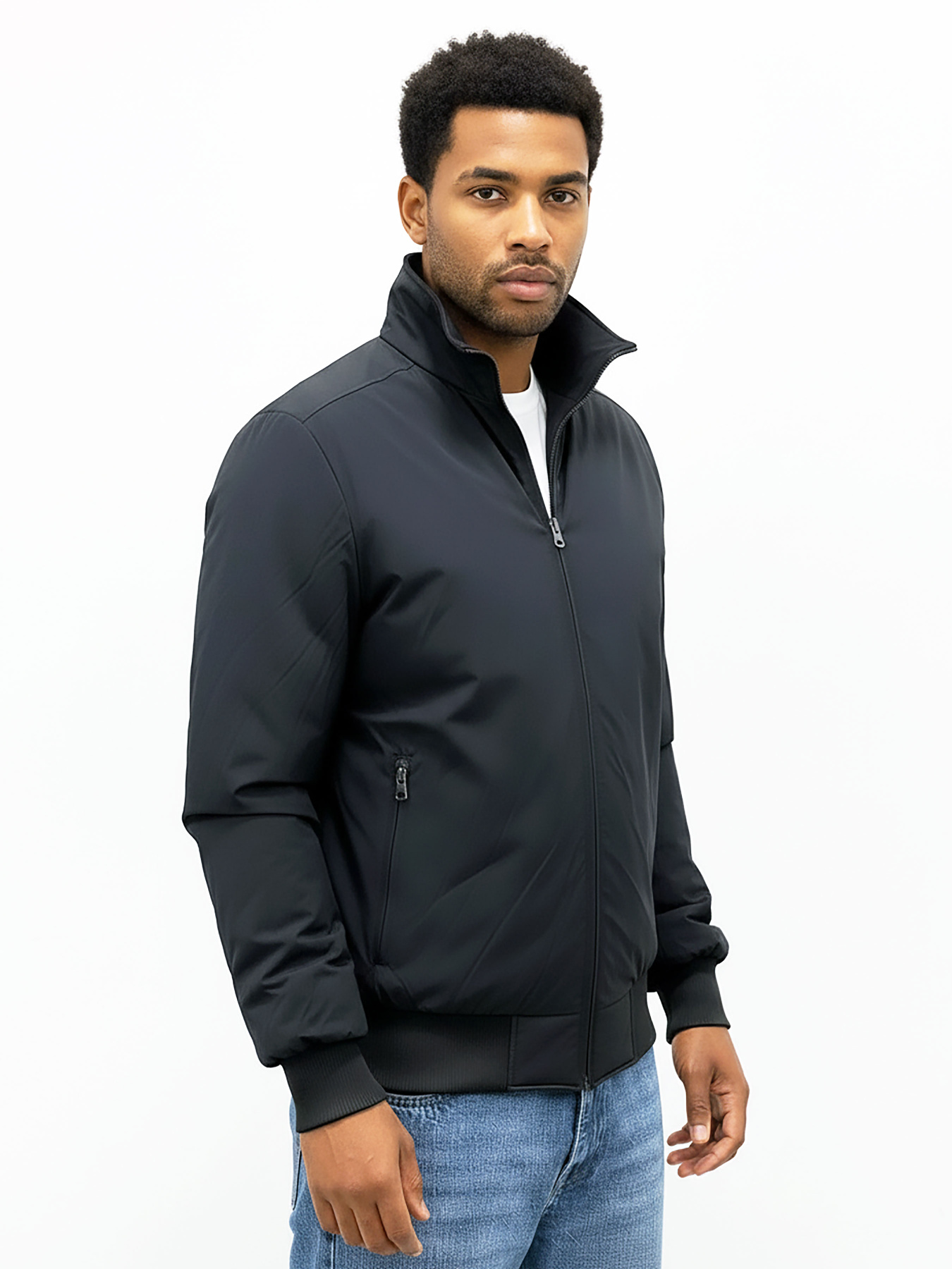 Чоловічий синій бомбер з коміром-стійкою AS-130-campus-navy модель AS-130-campus-navy Фото