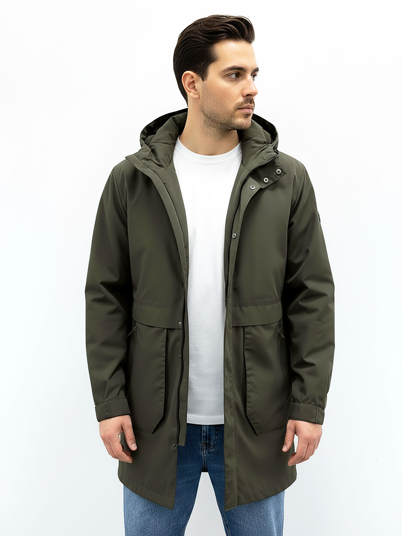 Чоловіча подовжена легка куртка хакі AS-132-lenox-green модель AS-132-lenox-green Фото