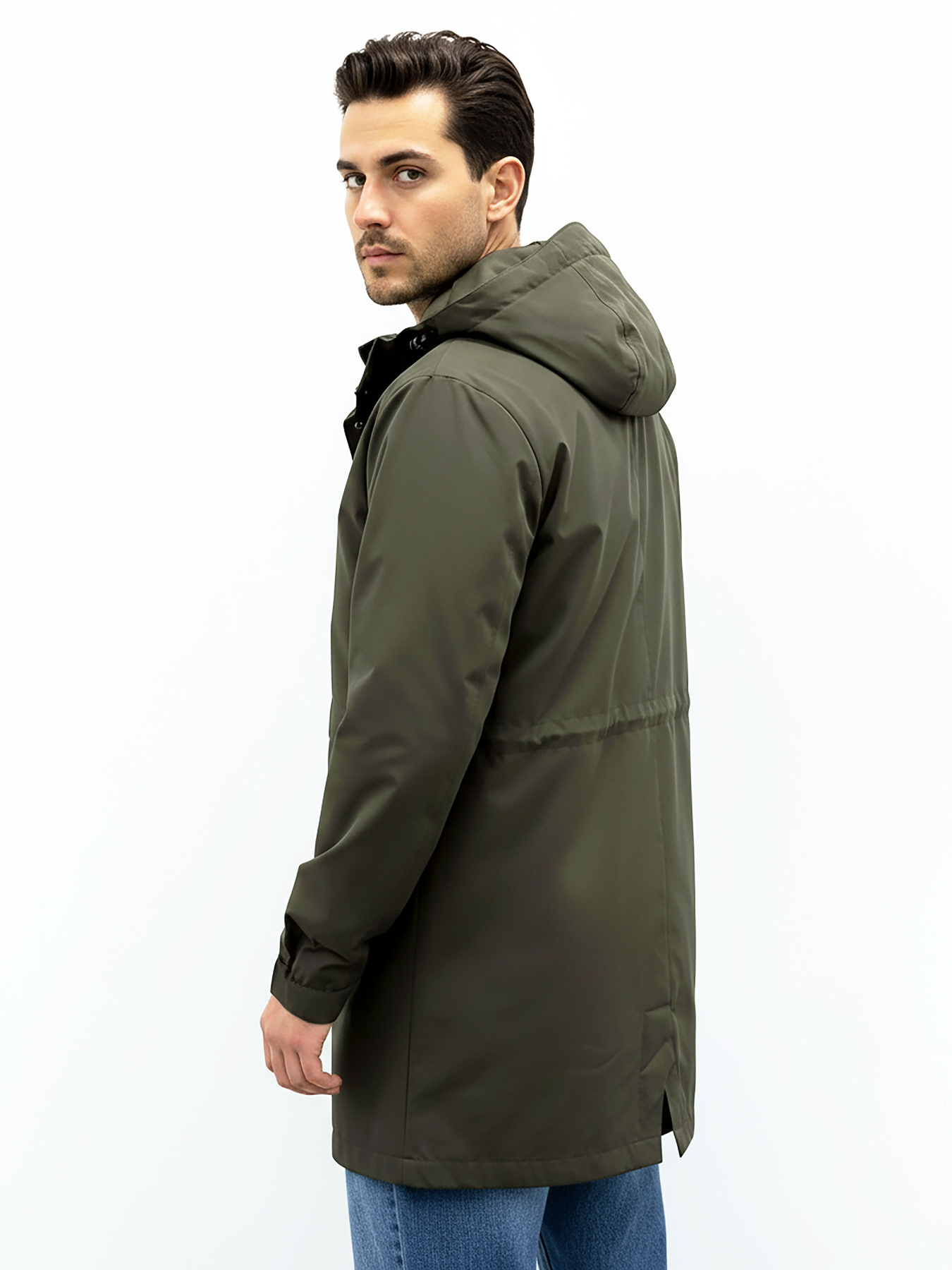 Чоловіча подовжена легка куртка хакі AS-132-lenox-green модель AS-132-lenox-green Фото