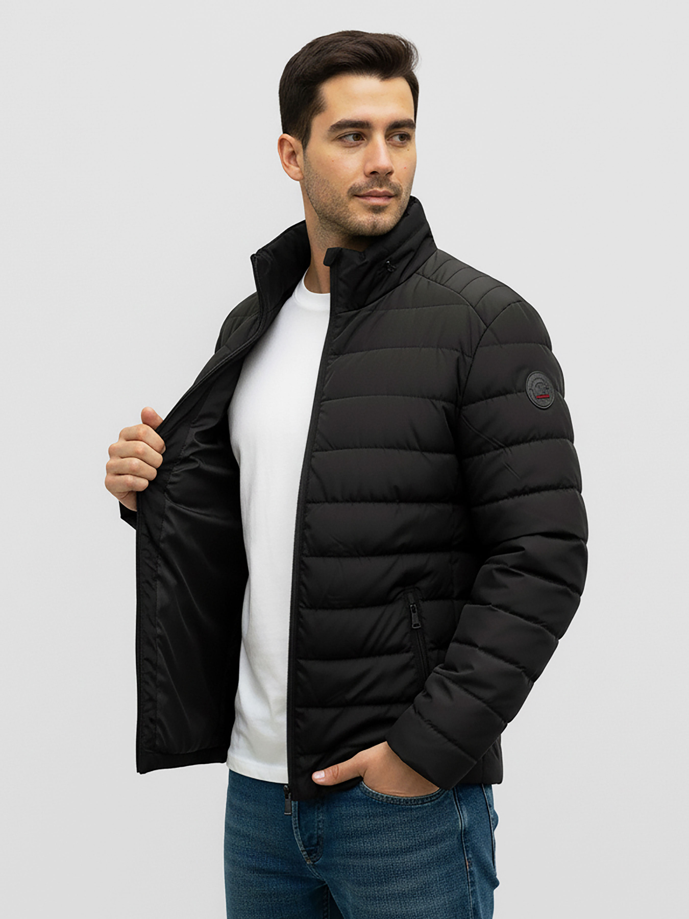 Куртка стеганая короткая черного цвета SB-24258-ducat-black модель SB-24258-ducat-black Фото