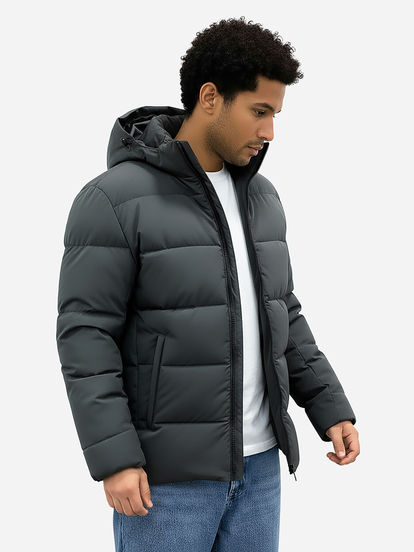 Куртка утеплена з капюшоном темно-сіра SB-25270-dark-grey модель SB-25270-dark-grey Фото