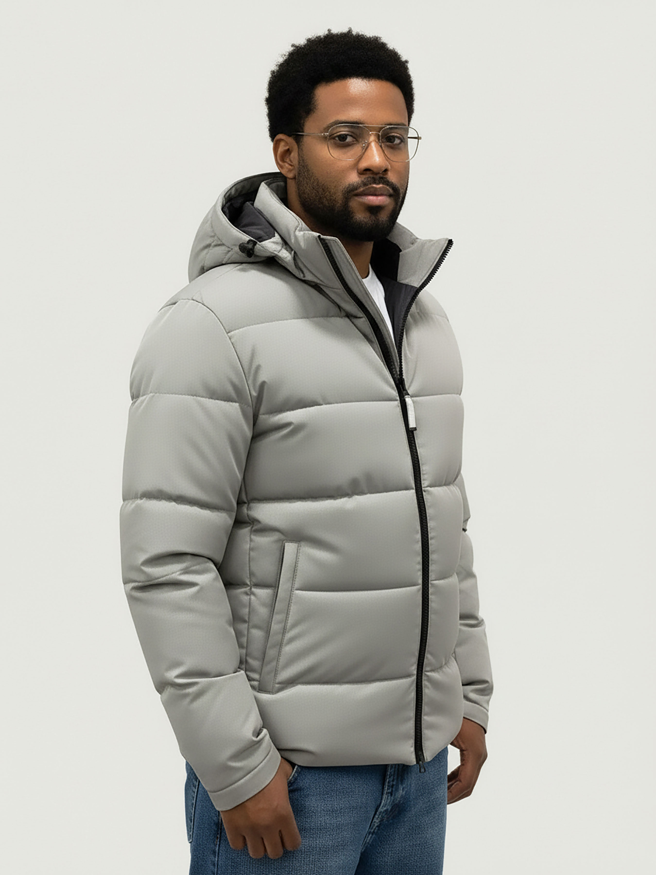 Світло-сіра куртка демісезонна з капюшоном SB-25270-light-grey модель SB-25270-light-grey Фото