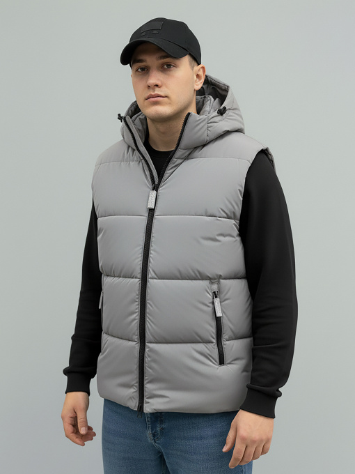 Жилетка світло-сірого кольору з капюшоном SB-25280-r-west-light-grey модель SB-25280-r-west-light-grey Фото