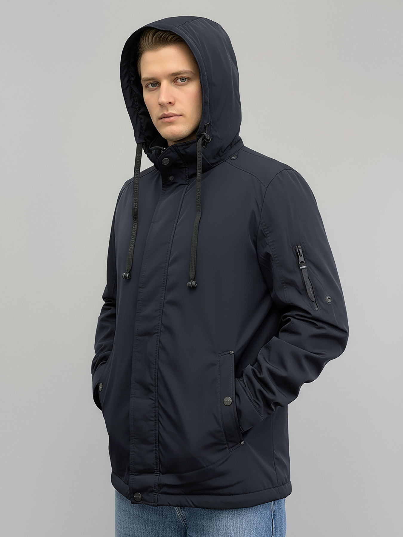 Куртка-ветровка темно-синяя со встроенными наушниками SB-ITC-616-dark-blue модель SB-ITC-616-dark-blue Фото