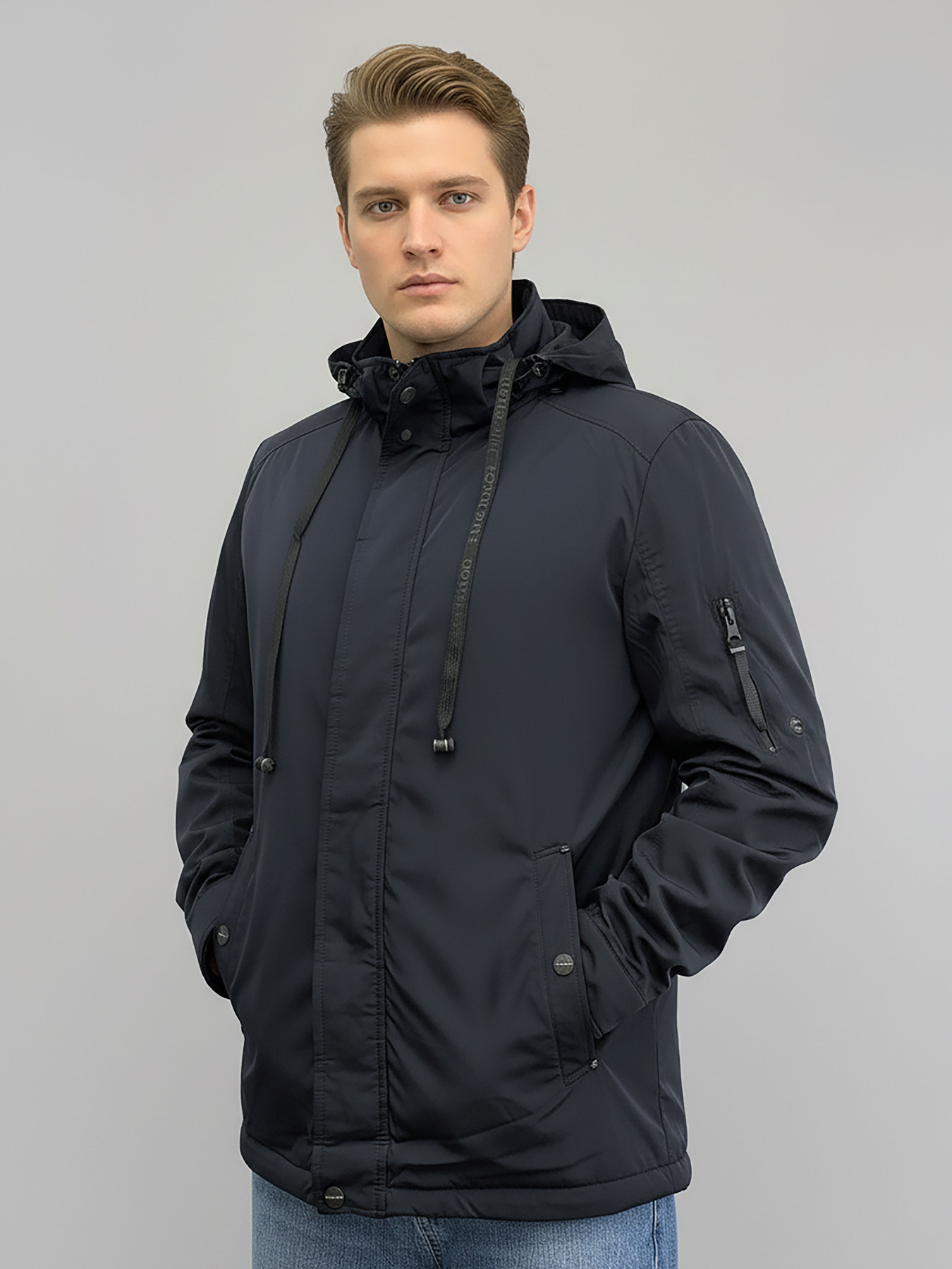 Куртка-ветровка темно-синяя со встроенными наушниками SB-ITC-616-dark-blue модель SB-ITC-616-dark-blue Фото