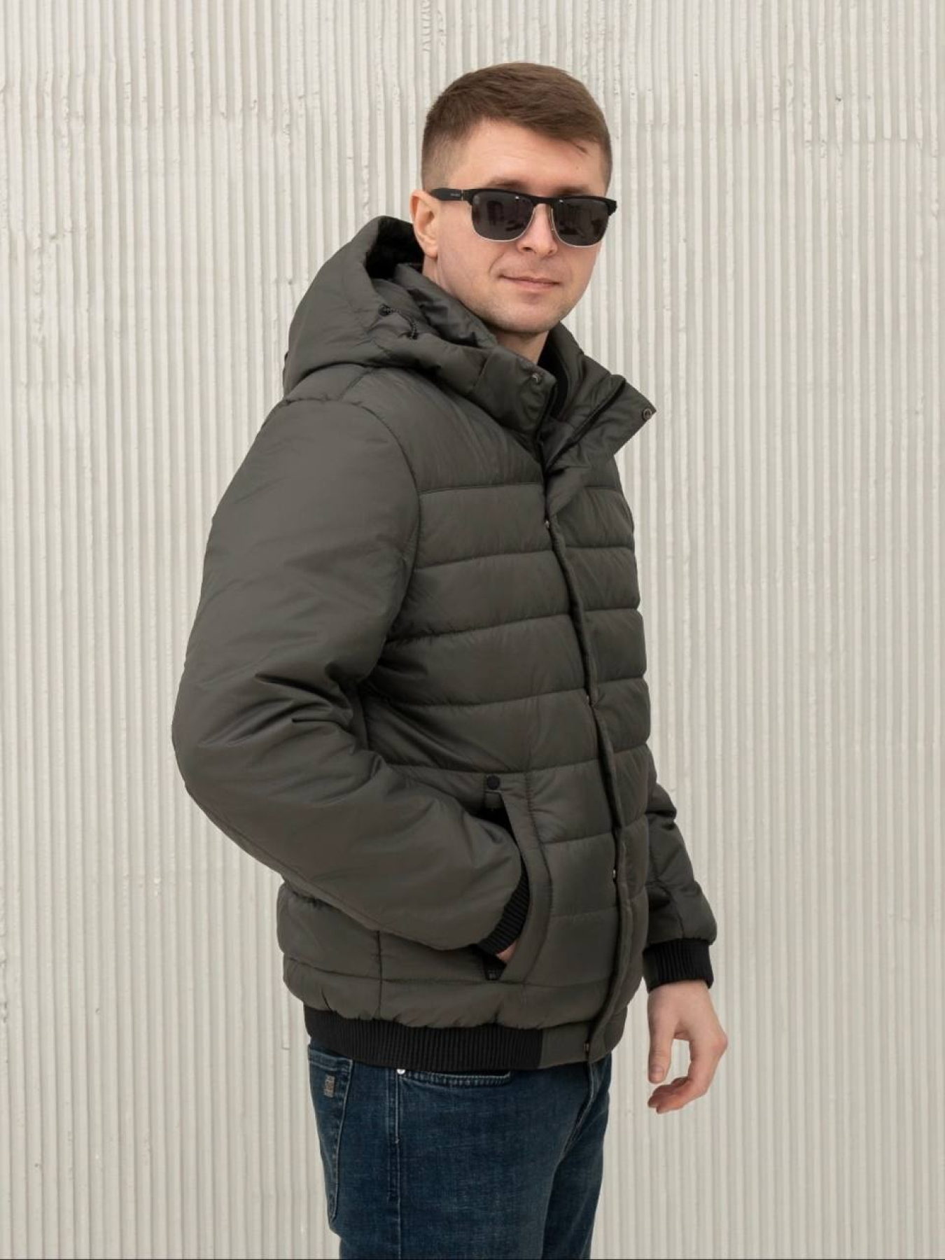 Демісезонна куртка City Fashion Classic модель 35-1-CKF-OLIV Фото