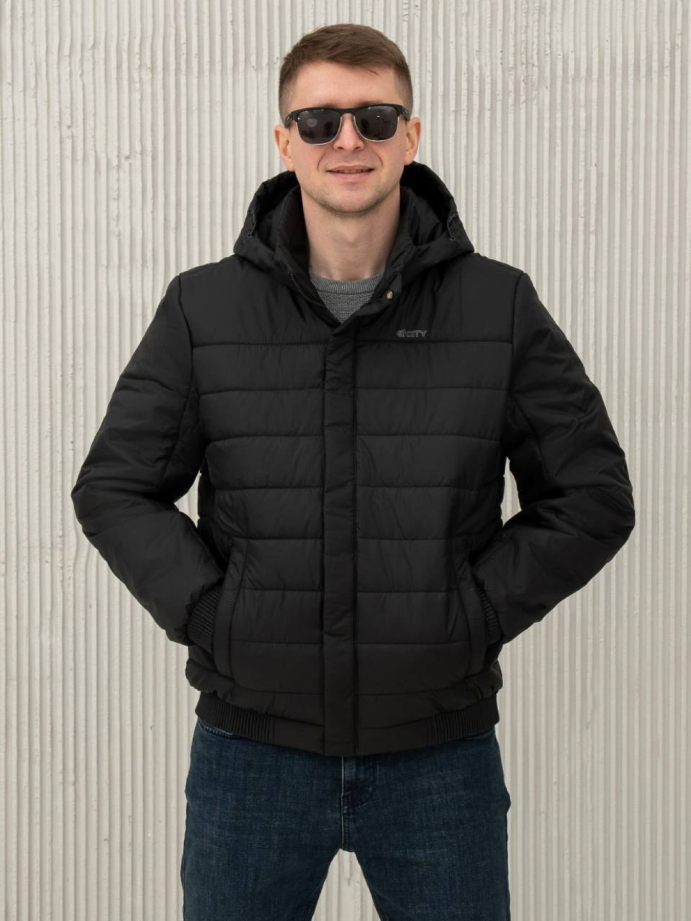 Демісезонна куртка City Fashion Classic модель 35-1-CKF-BLCK Фото