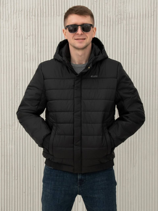 Демісезонна куртка City Fashion Classic модель 35-1-CKF-BLCK Фото