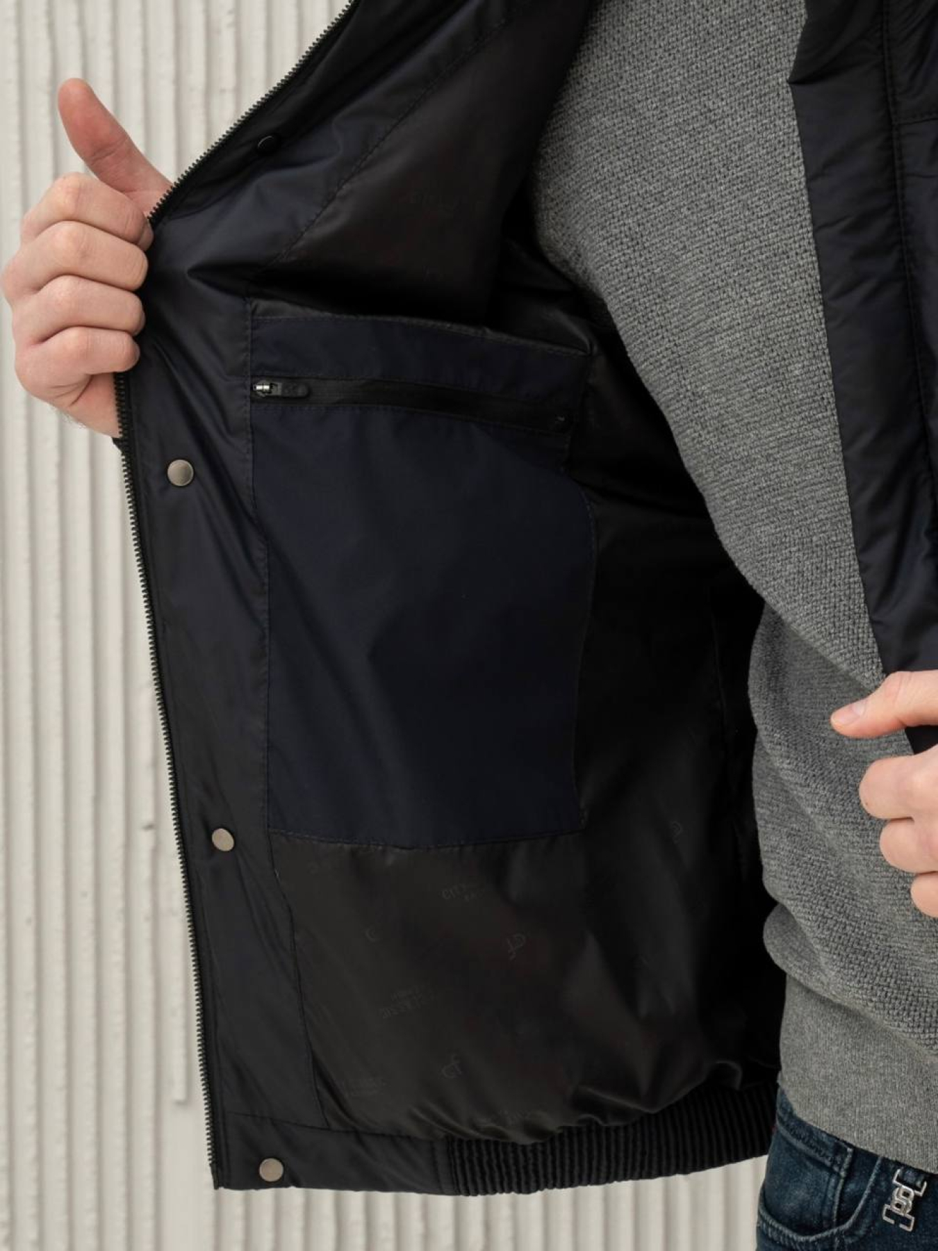 Демісезонна куртка City Fashion Classic модель 35-2-CKF-BLUE Фото