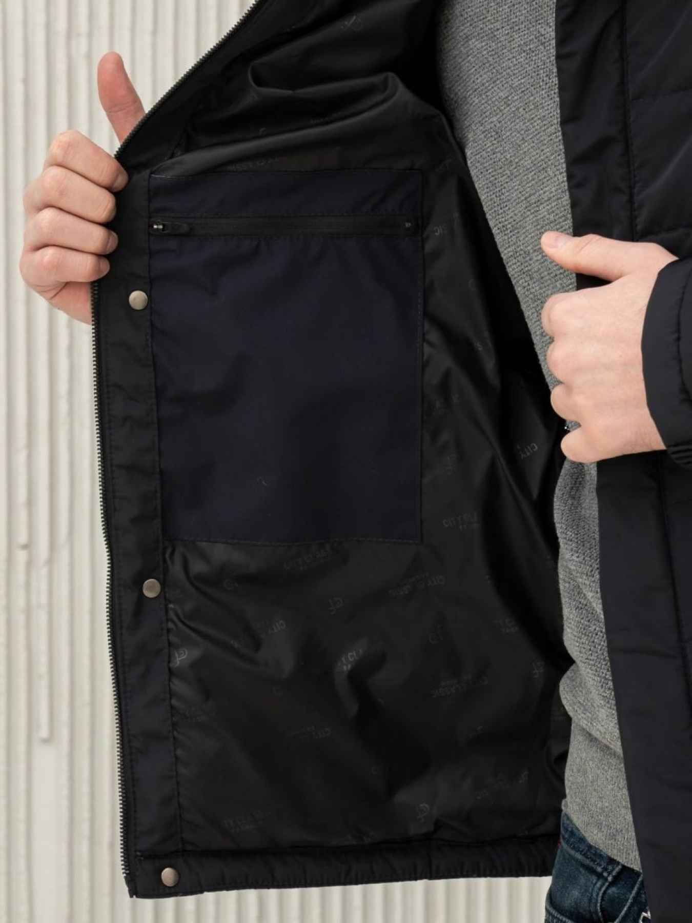 Мужская куртка демисезонная модель 67-1-CKF-BLUE Фото