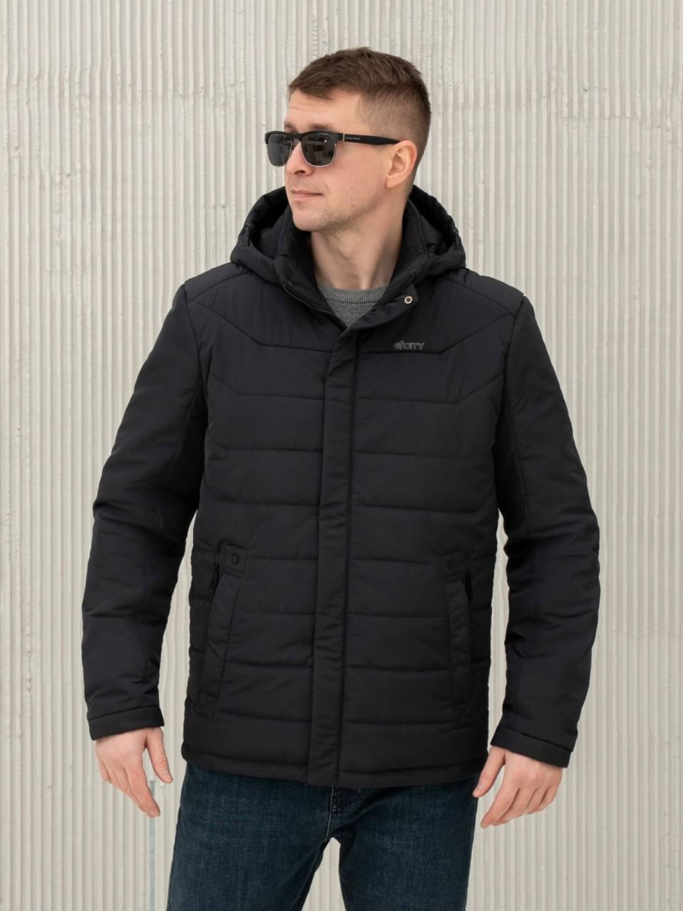 Демісезонна куртка City Fashion Classic модель 67-1-CKF-BLUE Фото