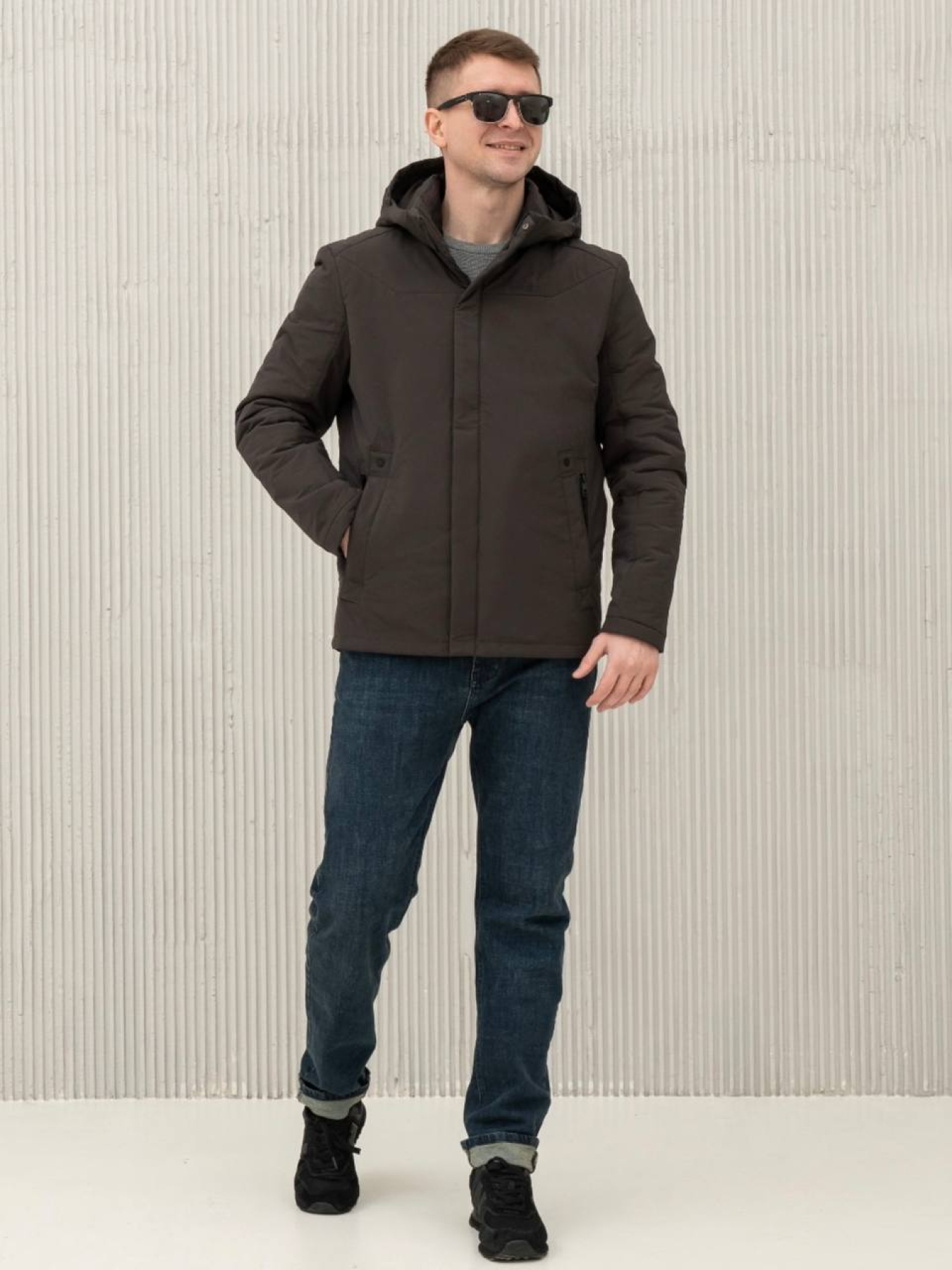 Демісезонна куртка City Fashion Classic модель 67-2-CKF-BROWN Фото