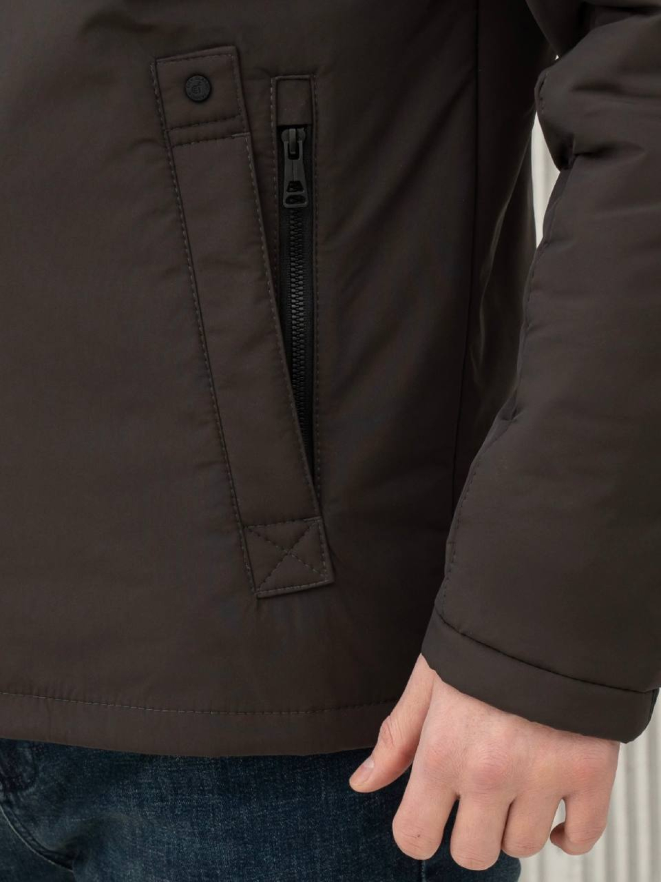 Демісезонна куртка City Fashion Classic модель 67-2-CKF-BROWN Фото