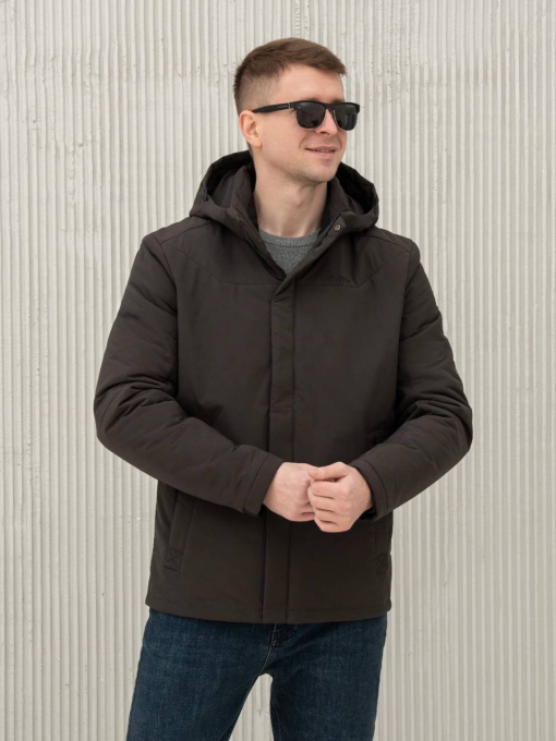 Демисезонная куртка City Fashion Classic модель 67-2-CKF-BROWN Фото