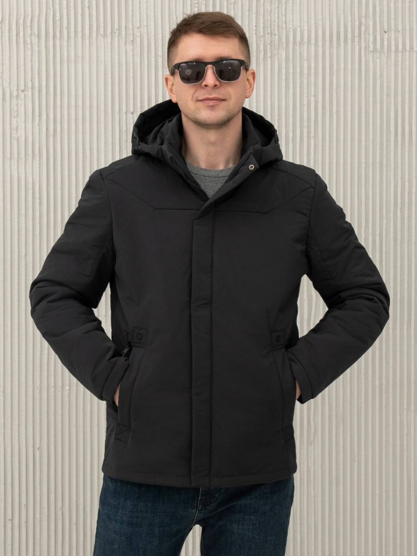 Демисезонная куртка City Fashion Classic модель 67-2-CKF-DARK_GR Фото