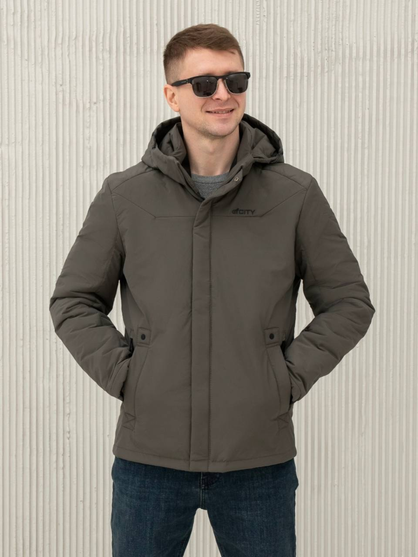 Мужская демисезонная куртка модель 67-2-CKF-OLIV Фото