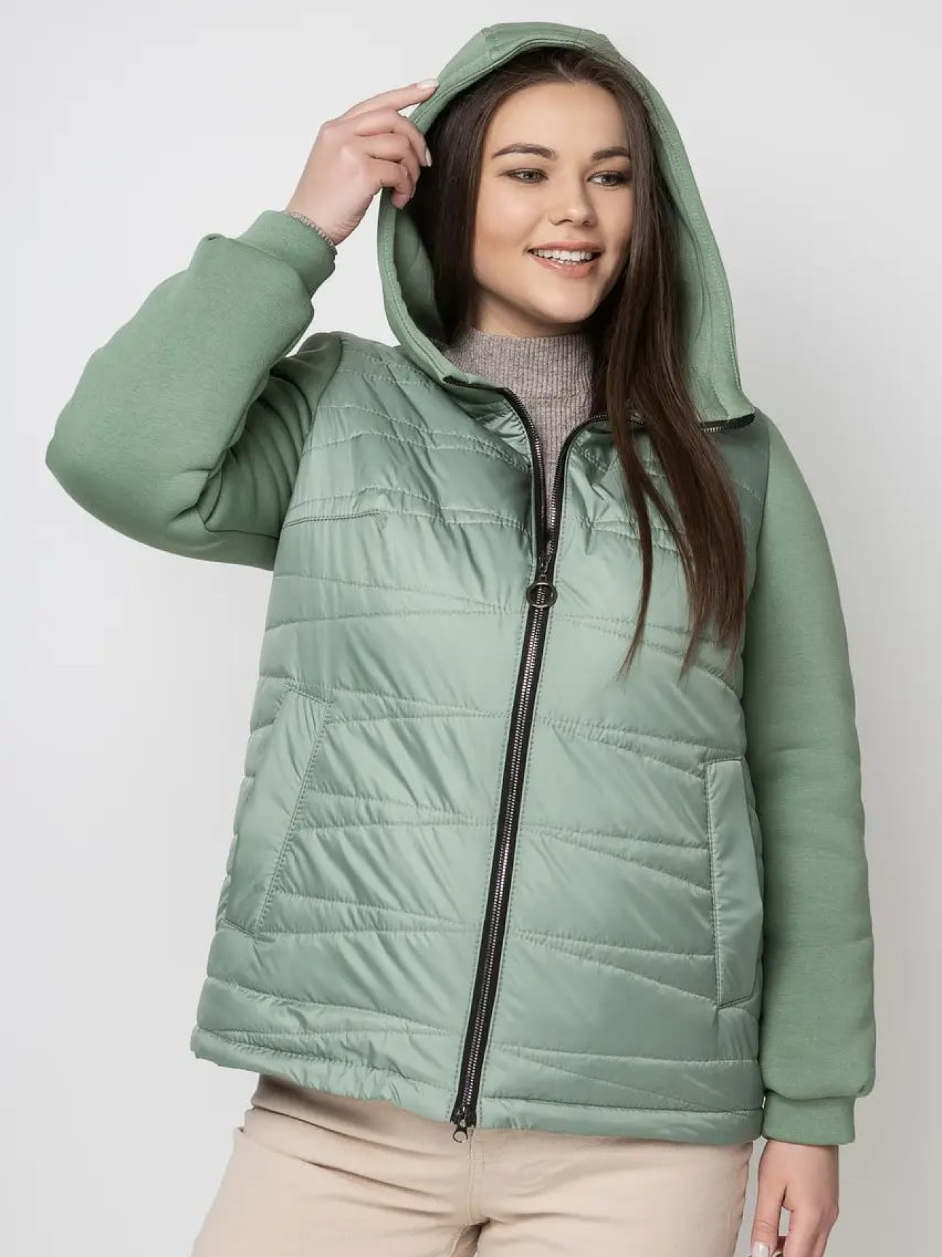 Женская демисезонная куртка модель LR-132-oliva Фото