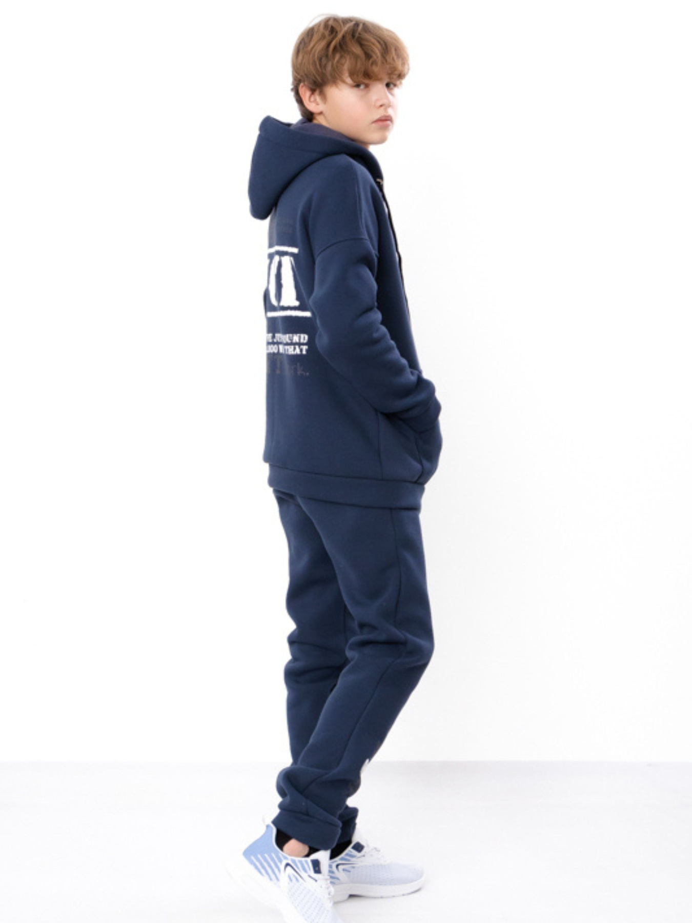 Теплий костюм для хлопчика з написом на zip-худі з капюшоном та штани, Темно-синій Носи Своє (6421-025-33) модель 6421-025-33-sinxo-chornij Фото
