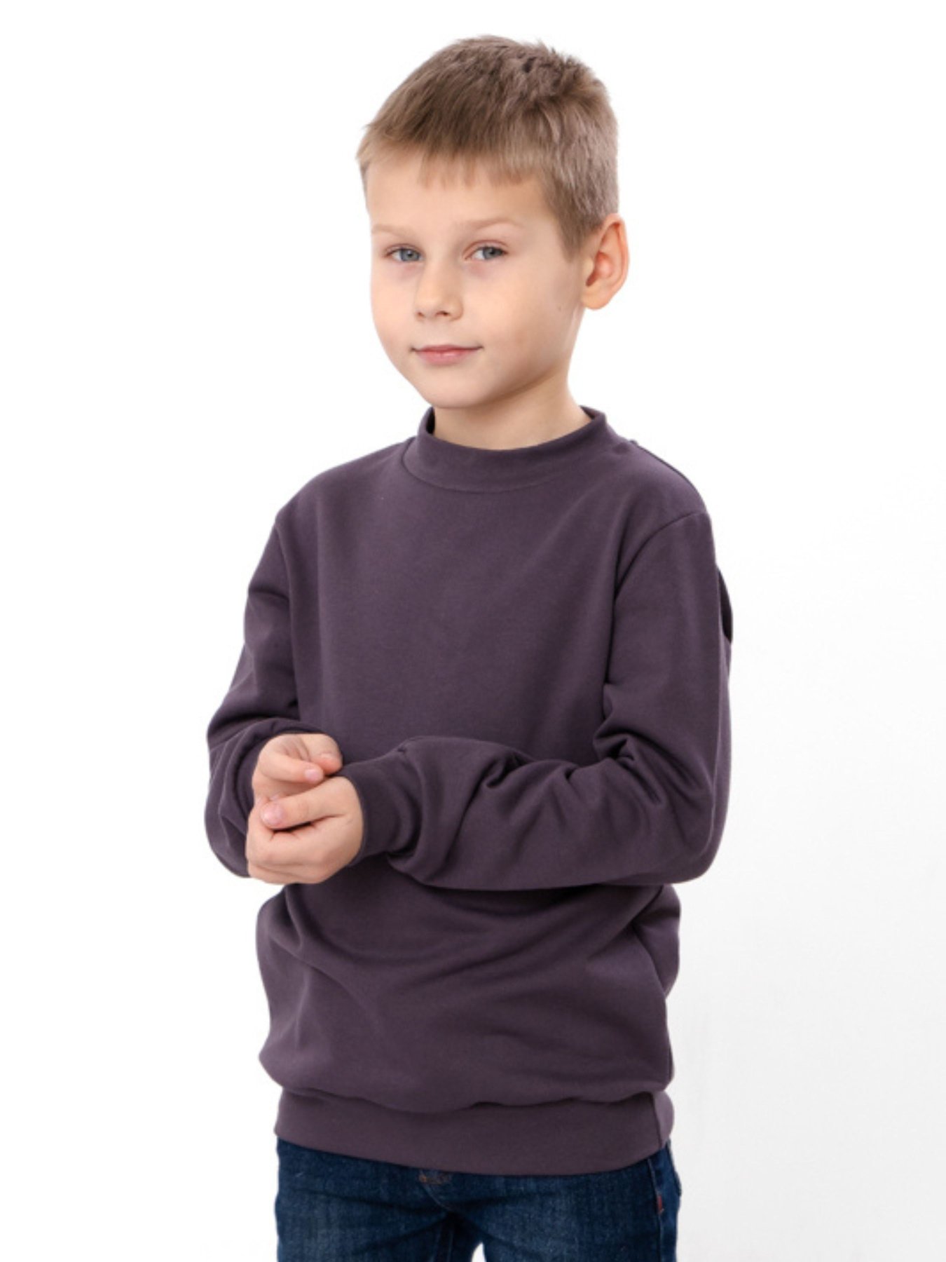 Утеплений джемпер для хлопчика (оверсайз) однотонний, Темно-фіолетовий Носи Своє (6069-023-4) модель 6069-023-4-nzhir Фото