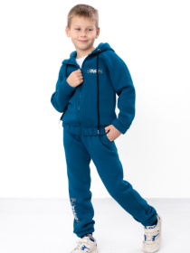 Теплий костюм для хлопчика з принтом zip-худі та штани на манжетах, Бірюзовий Носи Своє (6309-025-33-4) модель 6309-025-33-4-temna-bryuza Фото