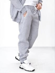 Теплі чоловічі штани однотонні на манжетах з кишенями, Сірий Носи Своє (8025-025) модель 8025-025-srij Теплі чоловічі штани однотонні на манжетах з кишенями, Сірий Носи Своє (8025-025) модель 8025-025-srij Фото