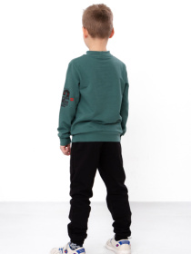 Утеплений костюм для хлопчика світшот з принтом та штани на манжетах, Зелений Носи Своє (6063-023-33-2) модель 6063-023-33-2-hvojnij-72 Фото