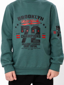 Утеплений костюм для хлопчика світшот з принтом та штани на манжетах, Зелений Носи Своє (6063-023-33-2) модель 6063-023-33-2-hvojnij-72 Фото