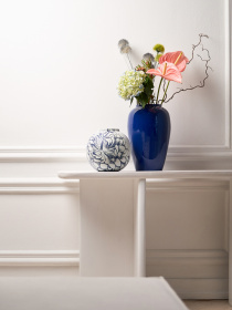 Ваза "Элизиум" железная бело-синяя с принтом MBM HOME модель VB-02 PRINT/DEEP BLUE Фото