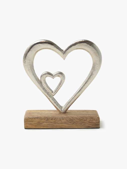Декор алюмінієвий "Серце" сріблястий модель DH-ST-38 SILVER Фото