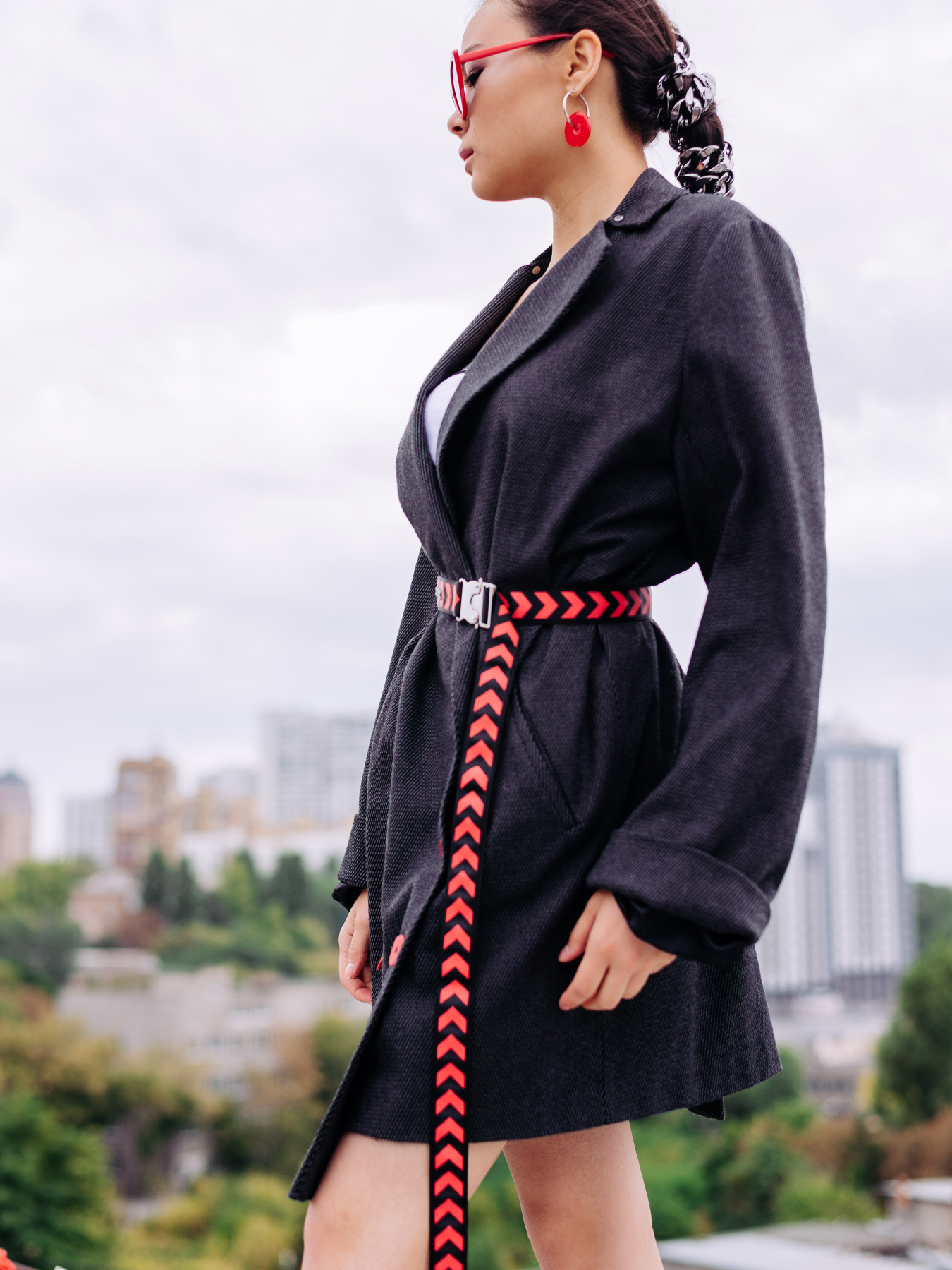 Пасок тасьма зигзаг чорно-червоний модель SE16beltzzbr Фото