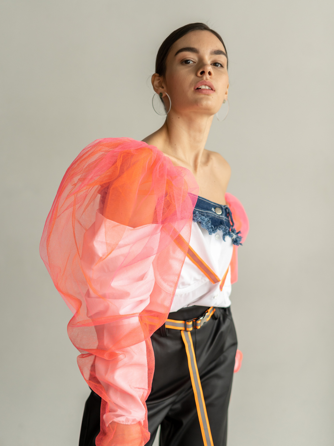 Пасок-тасьма помаранчово-сірий 20 мм модель SE16belt20orrflctv Фото