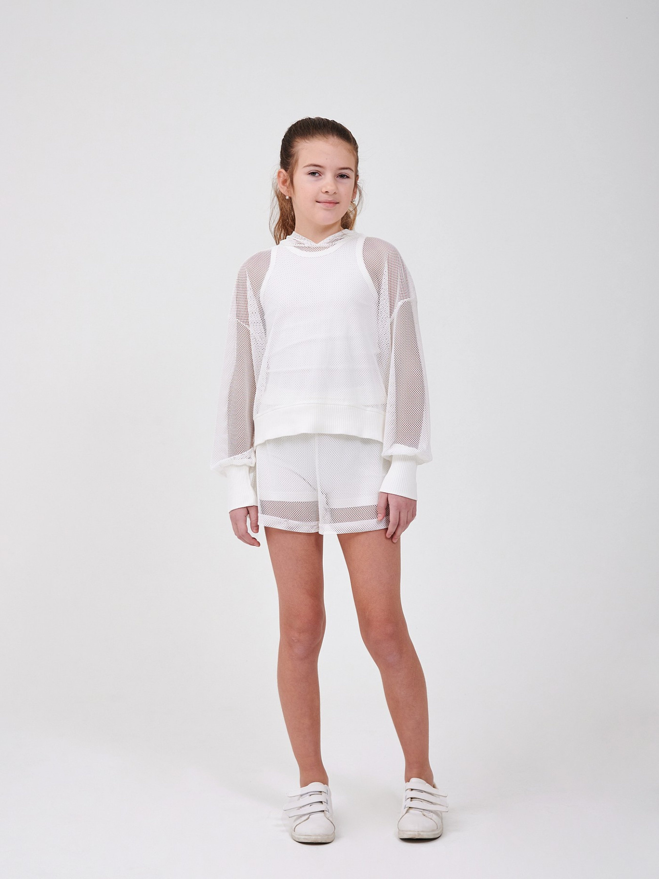 Комплект (майка + свитшот сетка + шорты). SMIL Белый модель smil_113324-1-belyj Фото