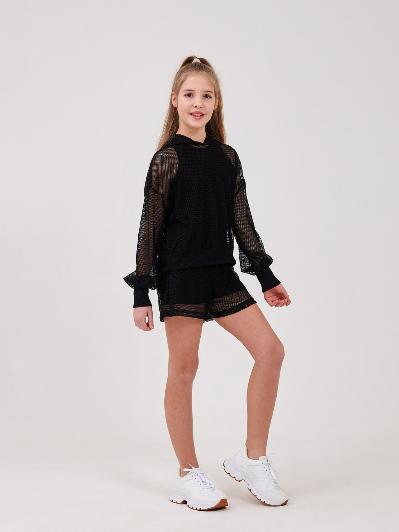Комплект (майка + свитшот сетка + шорты). SMIL Черный модель smil_113324-1-cernyj Фото