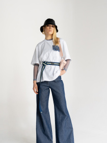 Пасок-тасьма синьо-біло-червоно-сірий 40мм модель SE16Belt40BlWRRflctv Фото