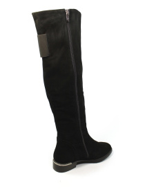 Женские зимние замшевые ботфорты в универсальном чёрном цвете. модель H530BM-L771M-A189 Женские зимние замшевые ботфорты в универсальном чёрном цвете. модель H530BM-L771M-A189 Фото