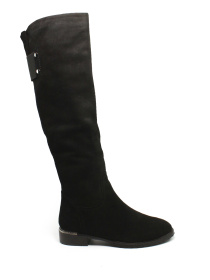 Женские зимние замшевые ботфорты в универсальном чёрном цвете. модель H530BM-L771M-A189 Женские зимние замшевые ботфорты в универсальном чёрном цвете. модель H530BM-L771M-A189 Фото