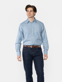 Сорочка фланелева чоловіча M05.22.23.611 Arber блакитна в клітку модель M05.22.23.611 Фото