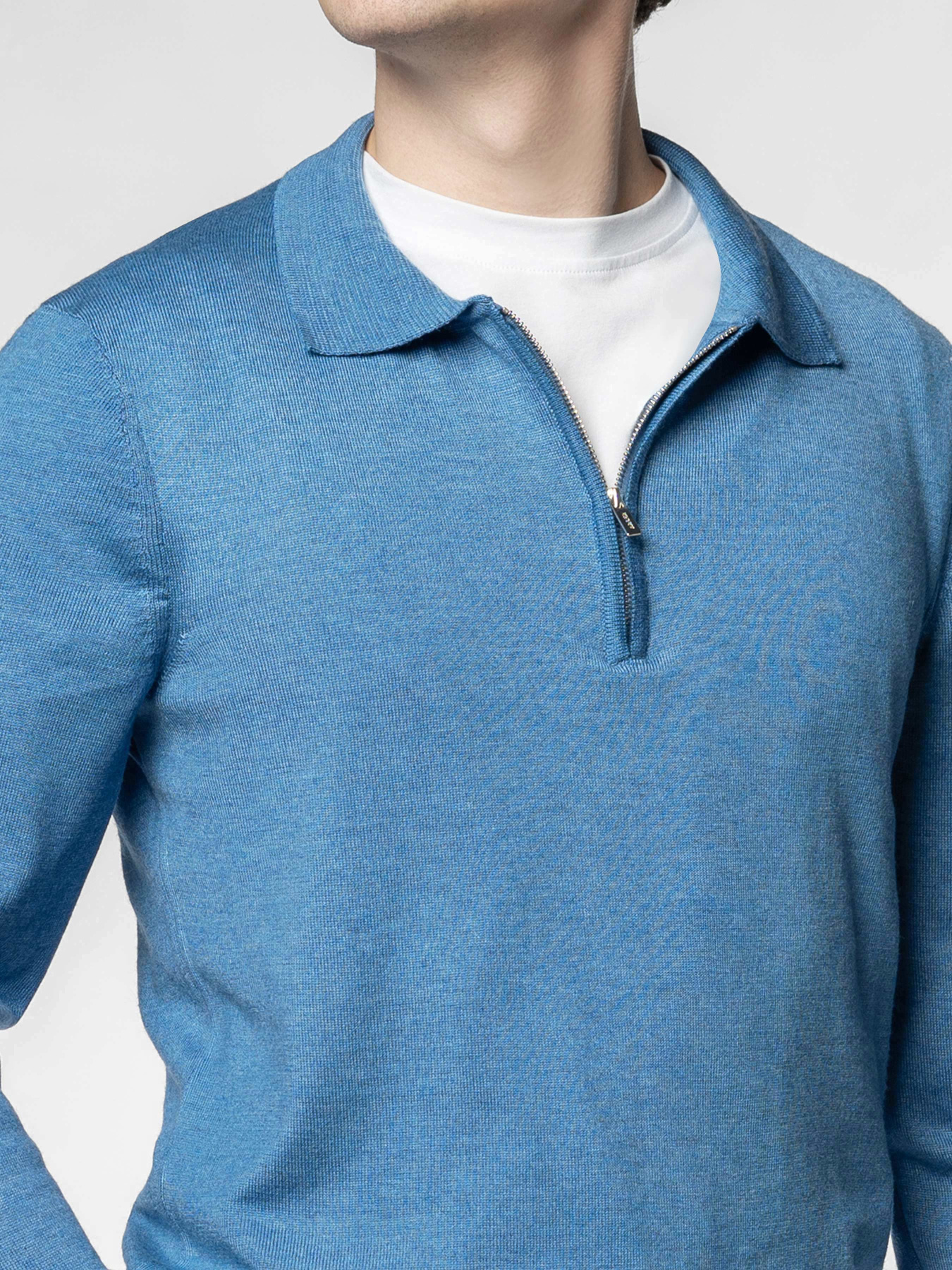 Поло мужское трикотажное M10.33.23.531 Arber синее с длинным рукавом модель M10.33.23.531 Фото