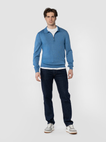 Поло мужское трикотажное M10.33.23.531 Arber синее с длинным рукавом модель M10.33.23.531 Фото