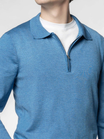 Поло мужское трикотажное M10.33.23.531 Arber синее с длинным рукавом модель M10.33.23.531 Фото