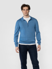 Поло мужское трикотажное M10.33.23.531 Arber синее с длинным рукавом модель M10.33.23.531 Фото