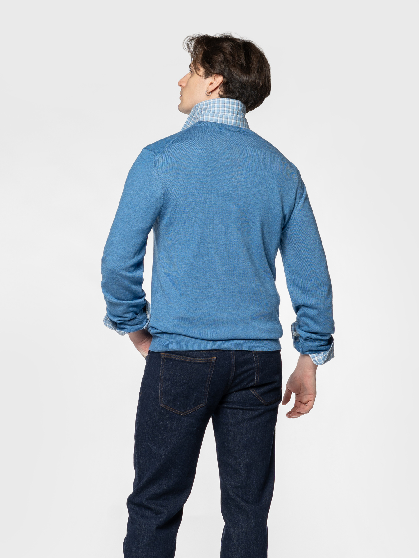Джемпер мужской M10.41.23.531 Arber синий с добавлением шерсти модель M10.41.23.531 Фото