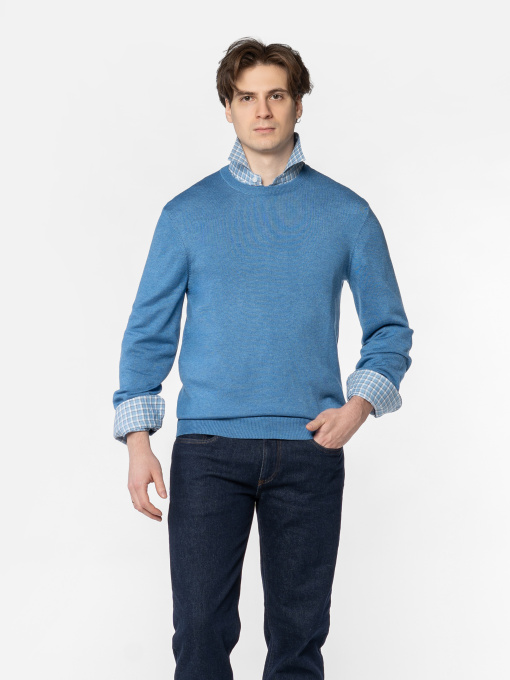 Джемпер мужской M10.41.23.531 Arber синий с добавлением шерсти модель M10.41.23.531 Фото