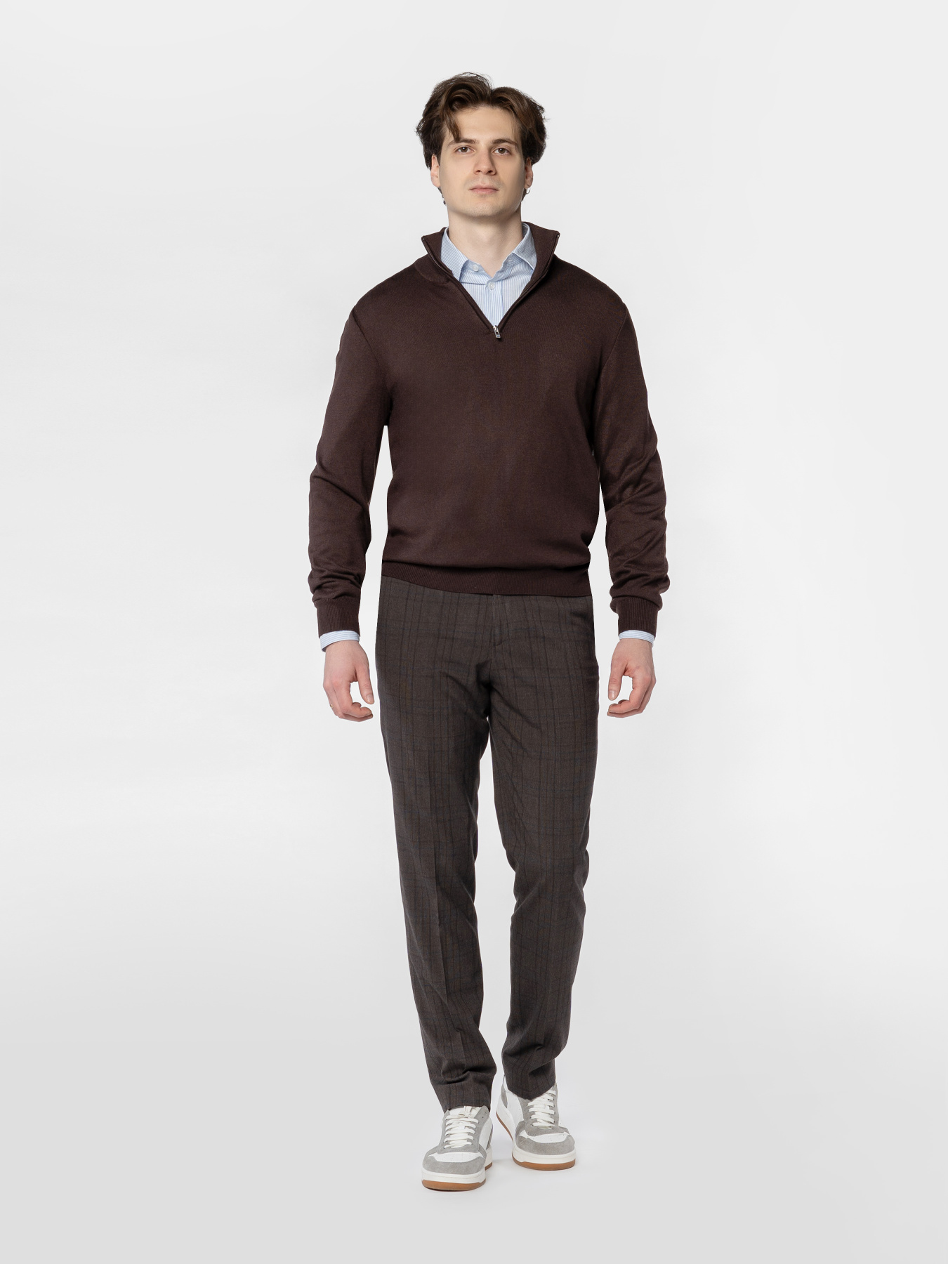 Поло мужское трикотажное M10.51.38.531 Arber коичневе с длинным рукавом модель M10.51.38.531 Фото