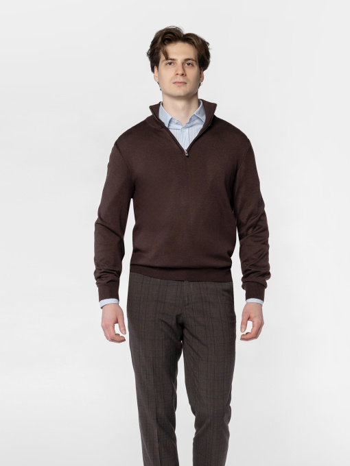 Поло мужское трикотажное M10.51.38.531 Arber коичневе с длинным рукавом модель M10.51.38.531 Фото