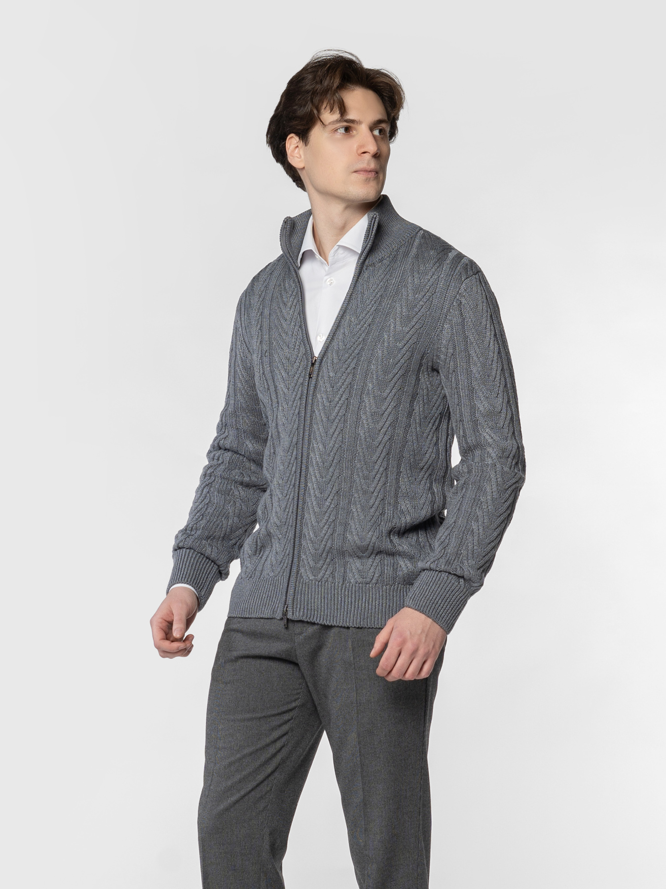 Кофта мужская M10.71.12.531 Arber серая с добавлением шерсти модель M10.71.12.531 Фото