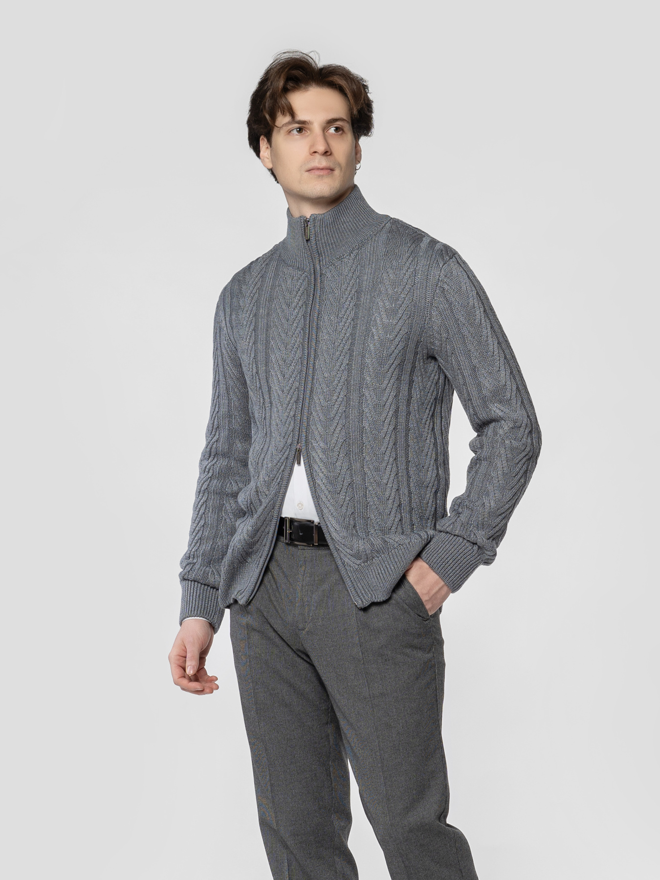 Кофта мужская M10.71.12.531 Arber серая с добавлением шерсти модель M10.71.12.531 Фото