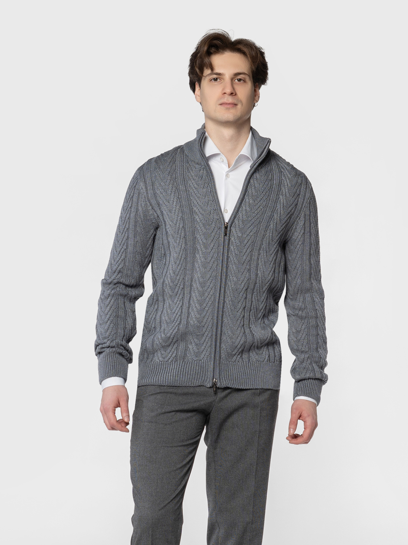 Кофта мужская M10.71.12.531 Arber серая с добавлением шерсти модель M10.71.12.531 Фото