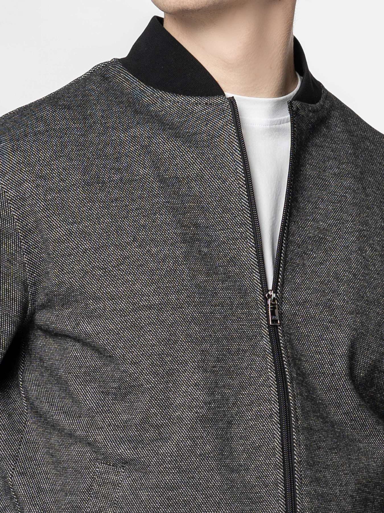 Бомбер чоловічий M17.10.14.531 Arber сірий трикотажний модель M17.10.14.531 Фото